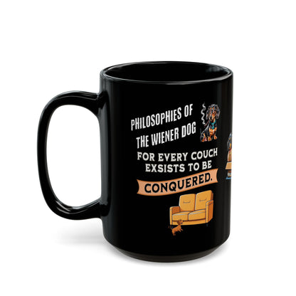 To a Dachshund, Every Couch Is Everest | 11oz. or 15oz. Black Ceramic Coffee Cup