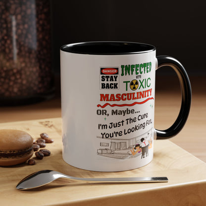 Toxic Masculinity - White Accent 11oz. or 15oz. Coffee Cup for Motorsports Enthusiasts