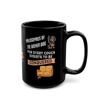 To a Dachshund, Every Couch Is Everest | 11oz. or 15oz. Black Ceramic Coffee Cup