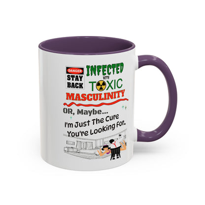 Toxic Masculinity - White Accent 11oz. or 15oz. Coffee Cup for Motorsports Enthusiasts
