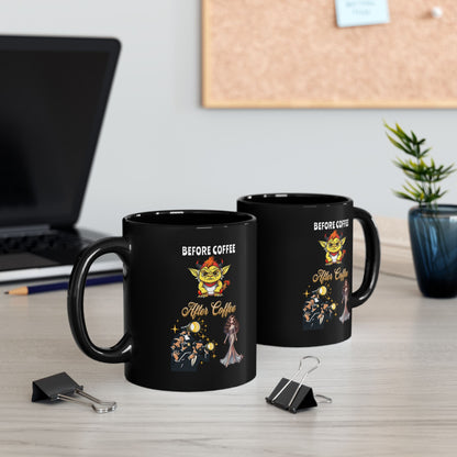 Before and After COFFEE | 11oz. or 15oz. Black Ceramic Coffee Cup