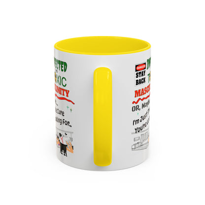 Toxic Masculinity - White Accent 11oz. or 15oz. Coffee Cup for Motorsports Enthusiasts