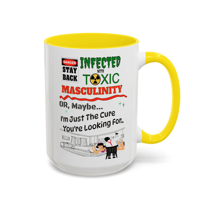 Toxic Masculinity - White Accent 11oz. or 15oz. Coffee Cup for Motorsports Enthusiasts