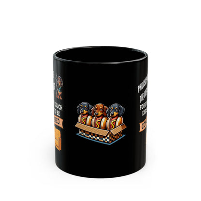 To a Dachshund, Every Couch Is Everest | 11oz. or 15oz. Black Ceramic Coffee Cup