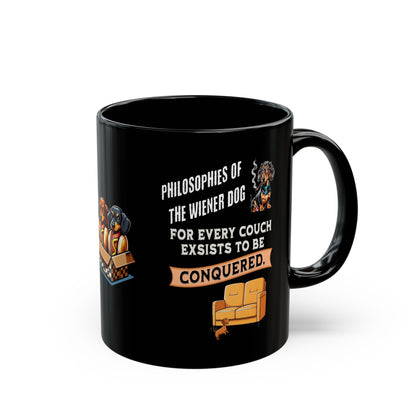 To a Dachshund, Every Couch Is Everest | 11oz. or 15oz. Black Ceramic Coffee Cup